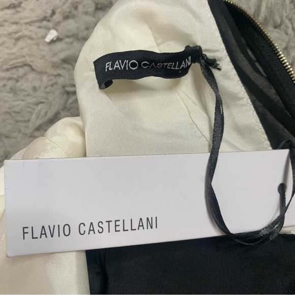 NWT Flavio Castellani Ivory And Black Elegant Bodycon Dress - Picture 9 of 16